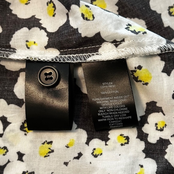 Sanctuary Cotton Button Down Dress, Floral Navy, White, Yellow, Sz Sm, Like New - Picture 5 of 6